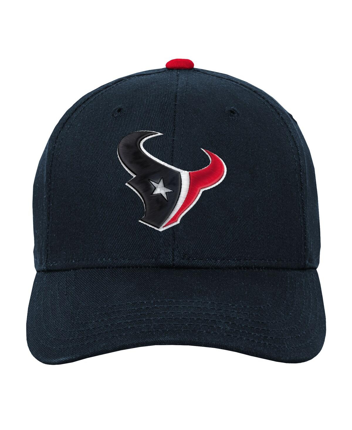 Outerstuff Big Boys And Girls Navy Houston Texans Team Pre-curved Adjustable Hat In Black