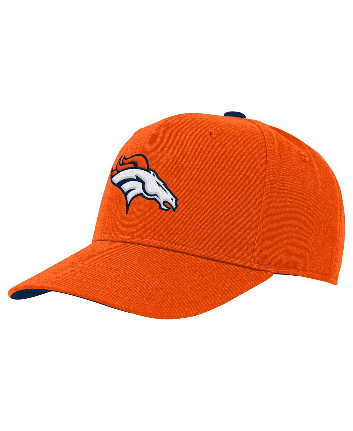 Outerstuff Big Boys And Girls Orange Denver Broncos Team Pre-curved Adjustable Hat In Orange