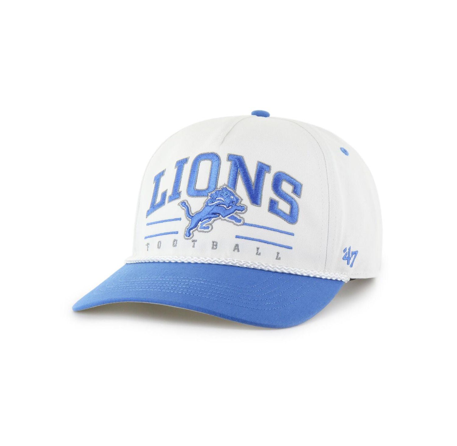 Men's White/Blue Detroit Lions Roscoe Two-Toned Hitch Adjustable Hat