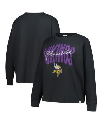 '47 Brand - Women's Black Minnesota Vikings Plus Size Muse Sydney Long Sleeve T-Shirt