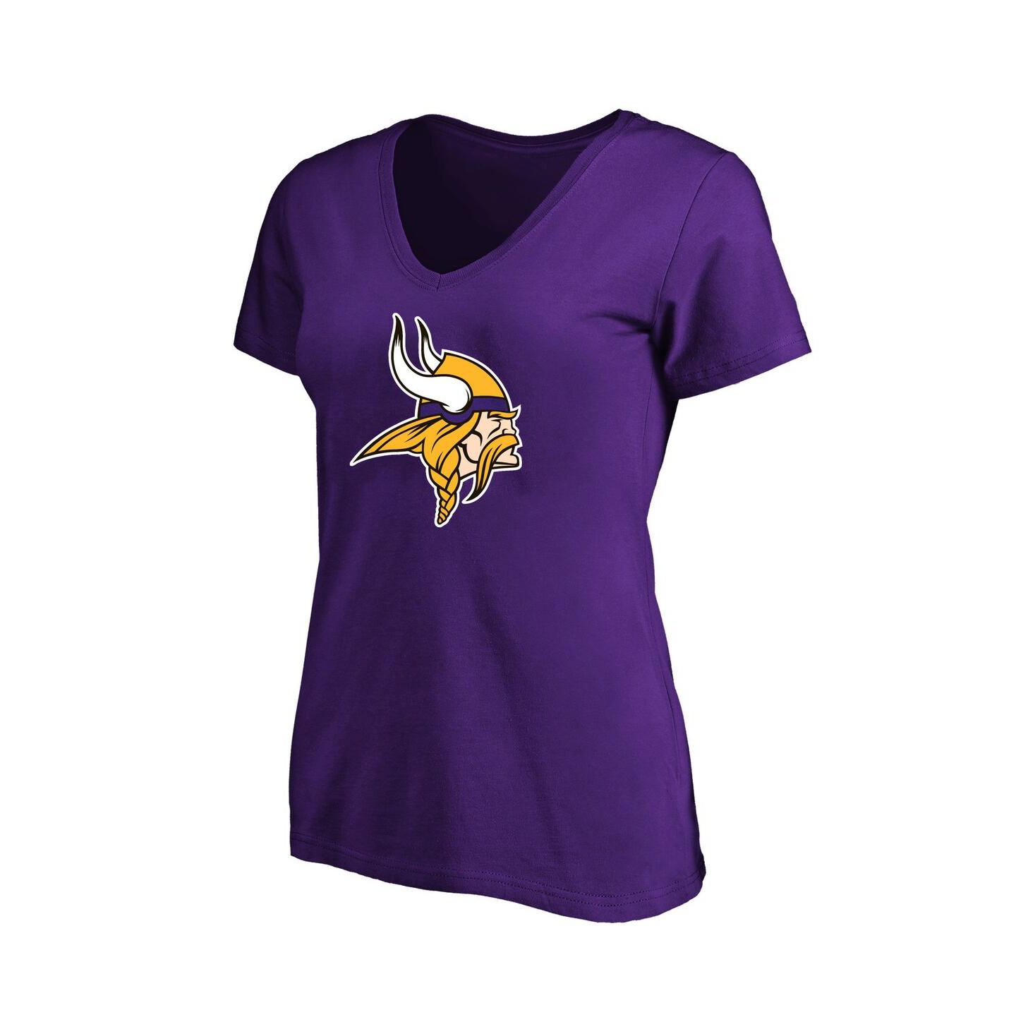Женская футболка Fanatics J.J. McCarthy Purple Minnesota Vikings Plus Size Fair Catch Name & Number Scoop Neck — фото 3