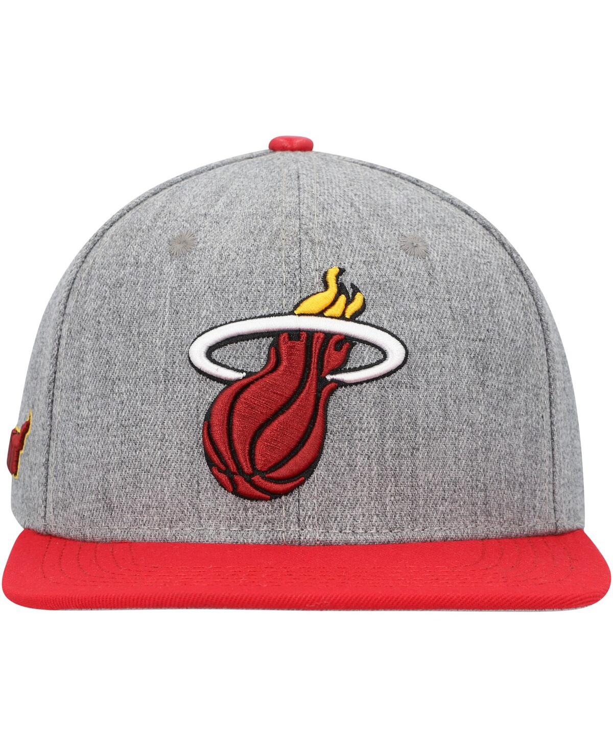Pro Standard Men's Gray/red Miami Heat Classic Logo Two-tone Snapback Hat In Gray