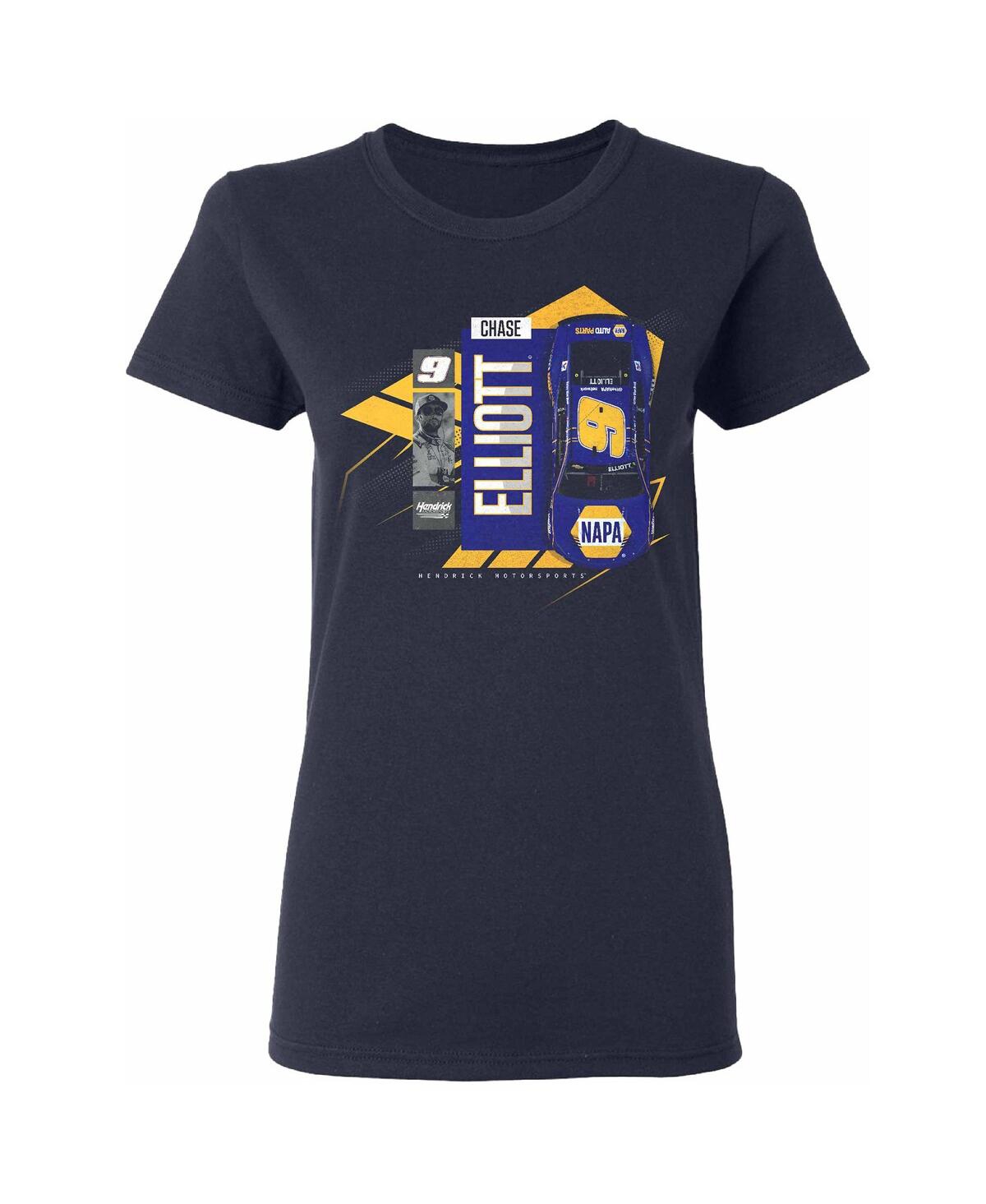 Hendrick Motorsports Team Collection Women's Navy Chase Elliott Napa Car T-shirt In Black