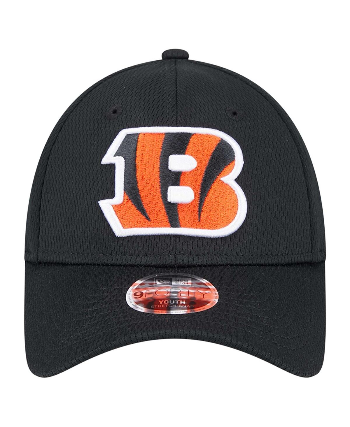 New Era Preschool Black Cincinnati Bengals Main 9forty Adjustable Hat In Black
