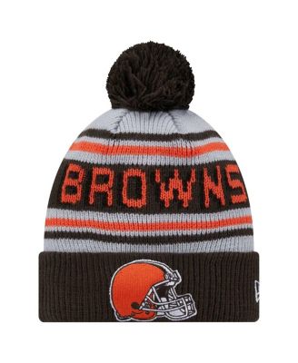 New Era - Big Boys and Girls Brown Cleveland Browns Main Cuffed Knit Hat with Pom