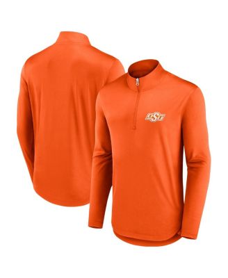 Fanatics - Men's Orange Oklahoma State Cowboys Quarterback Mock Neck Quarter-Zip Sweatshirt