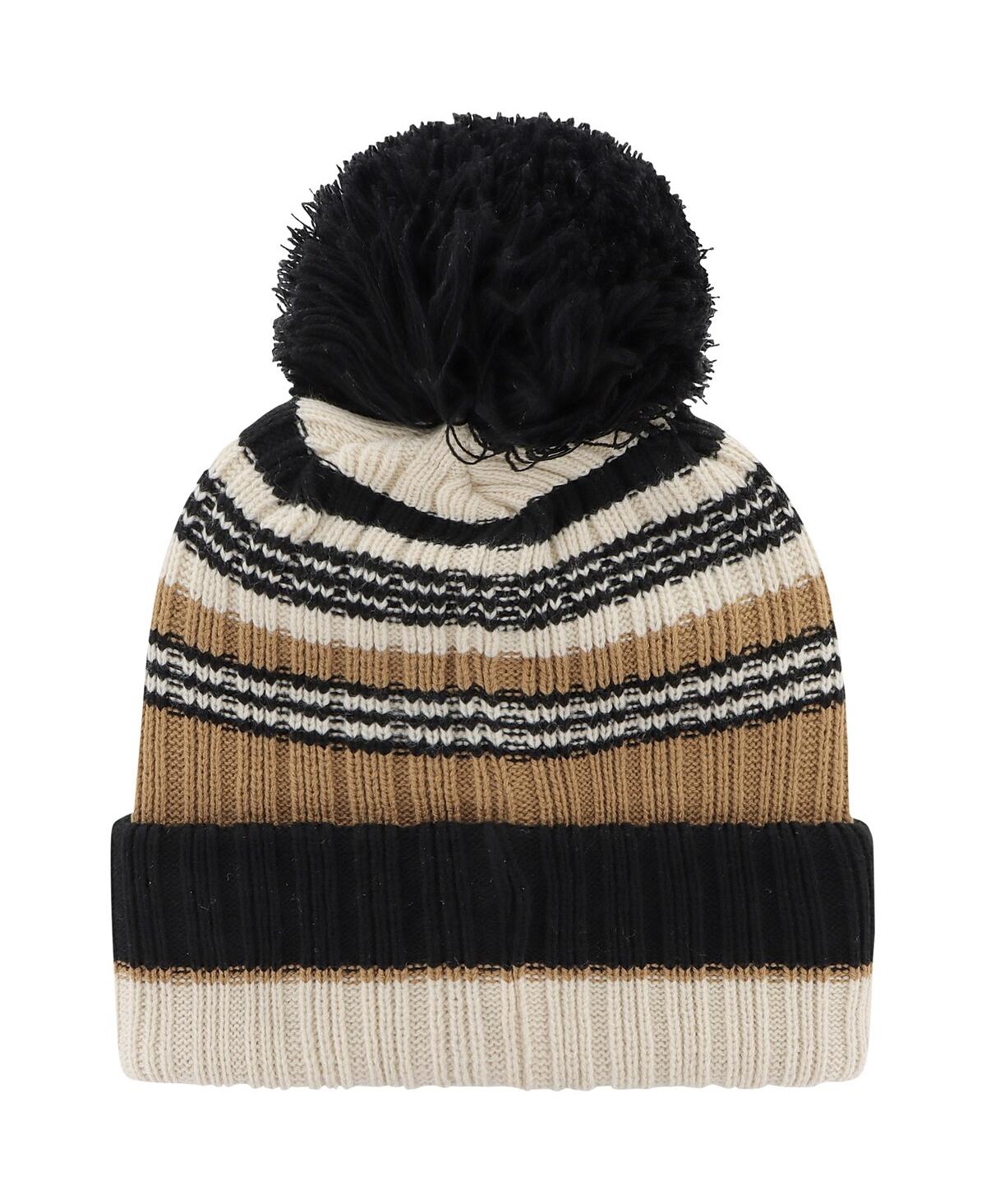 47 Brand Women's Khaki Florida State Seminoles Barista Cuffed With Pom Knit Hat In Brown