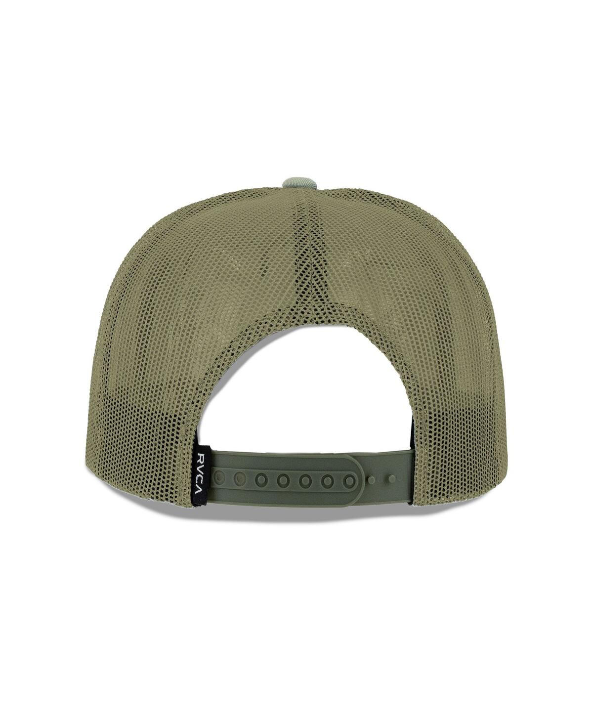 Rvca Men's Light Green  Va All The Way Trucker Snapback Hat In Green