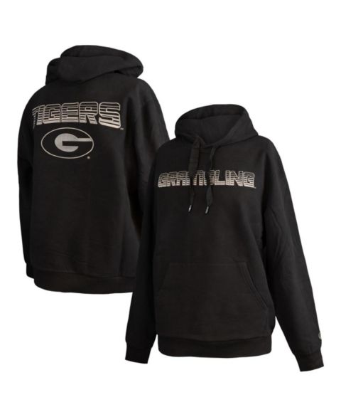 Мужское худи FISLL Black Grambling Tigers Puff Print Sliced Pullover