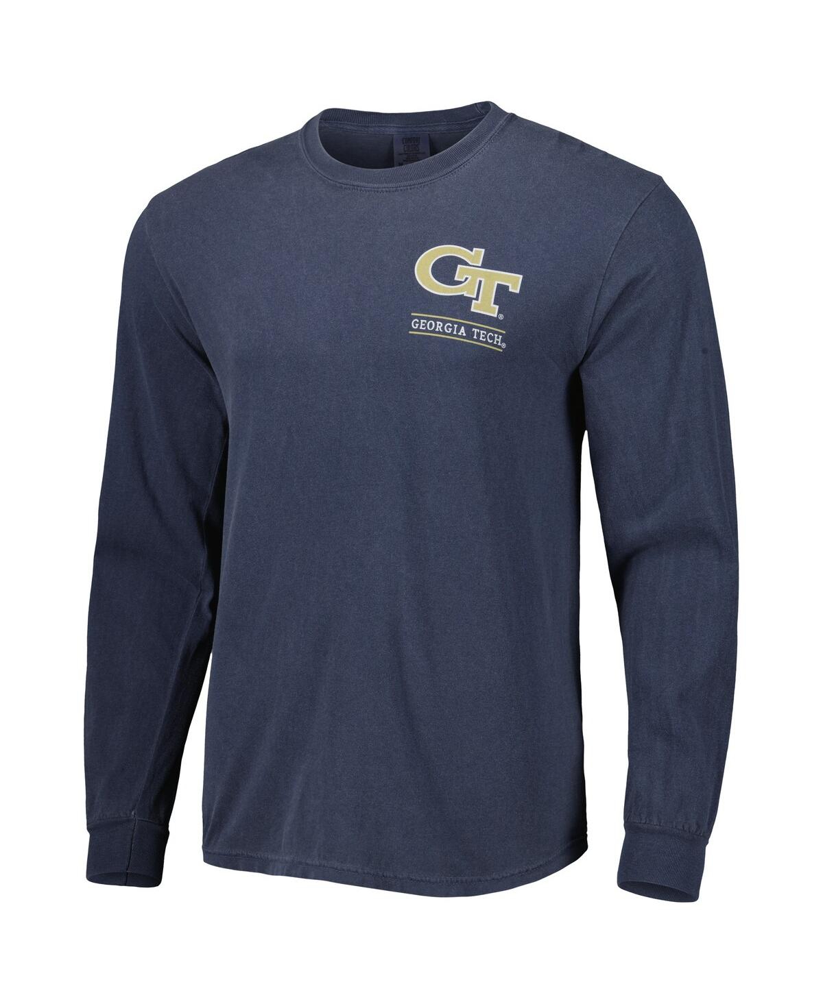 Image One Men's Navy Georgia Tech Yellow Jackets Circle Campus Scene Long Sleeve T-shirt In Blue
