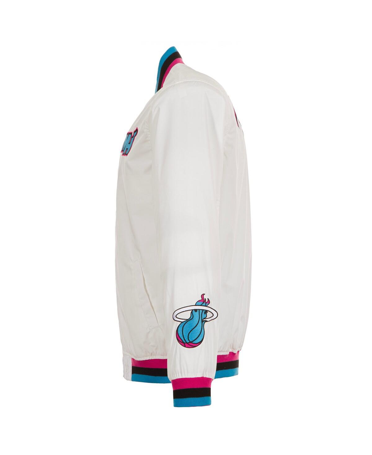 Jh Design Men'sâ White Miami Heat 2024/25 City Edition Full-zip Nylon Bomber Jacket In White