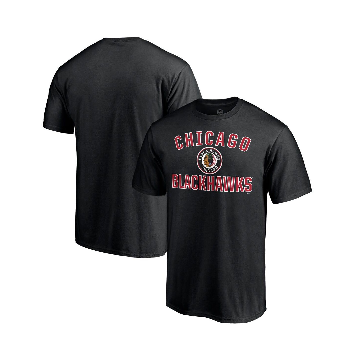 Мужская футболка Fanatics Mto Label Black Chicago Blackhawks Special Edition Victory Arch — фото 1