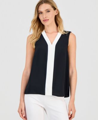 Kasper - Women's Colorblocked Sleeveless Top