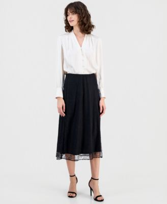 Anne Klein - Women's Lace Midi Skirt