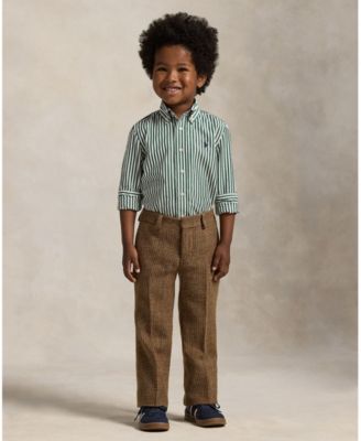 Toddler and Little Boys Striped Cotton Poplin Shirt
