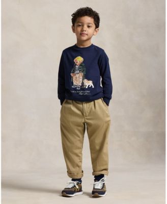 Toddler and Little Boys Polo Bear Long Sleeve T-Shirt