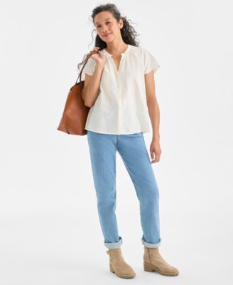 Women's Button-Front Flutter-Sleeve Top, Macy's Exclusive