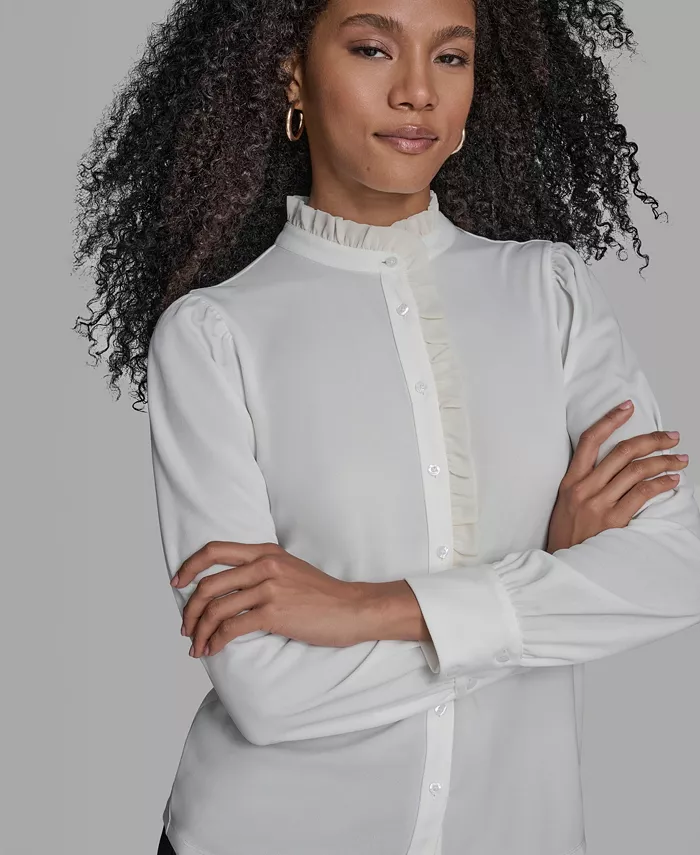 Long Sleeve Ruffle Blouse - thumbnail 4