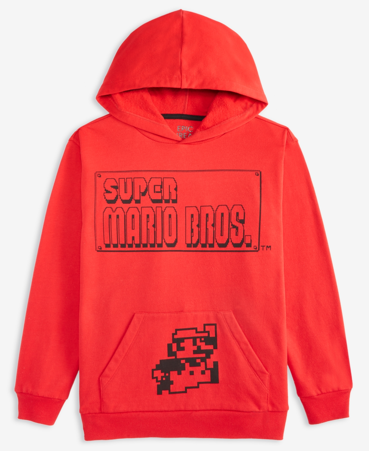 Epic Threads Boys 5-20 Super Mario Bro Long Sleeve Hoodie, Macy's Exclusive In Red