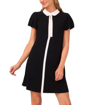 Women's Tie Front Puff Sleeve Dress