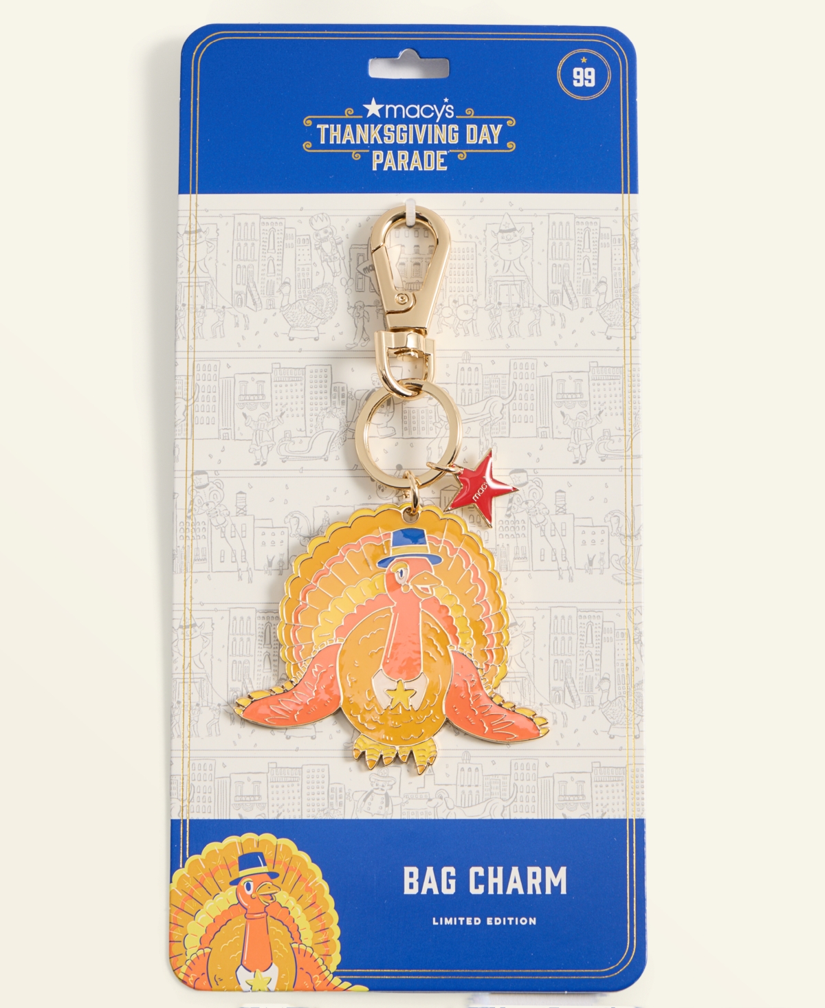 Macy's Thanksgiving Day Parade Enamel Turkey Bag Charm,  Exclusive In Gold