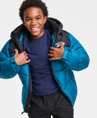 Big Boys Contrast Yoke Promo Long Sleeve Puffer Jacket