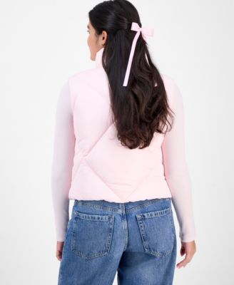 Juniors' Bow-Trim Puffer Vest