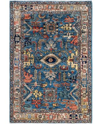 Adorn Hand Woven Rugs Serapi M0103 317 Rug Collection In Blue