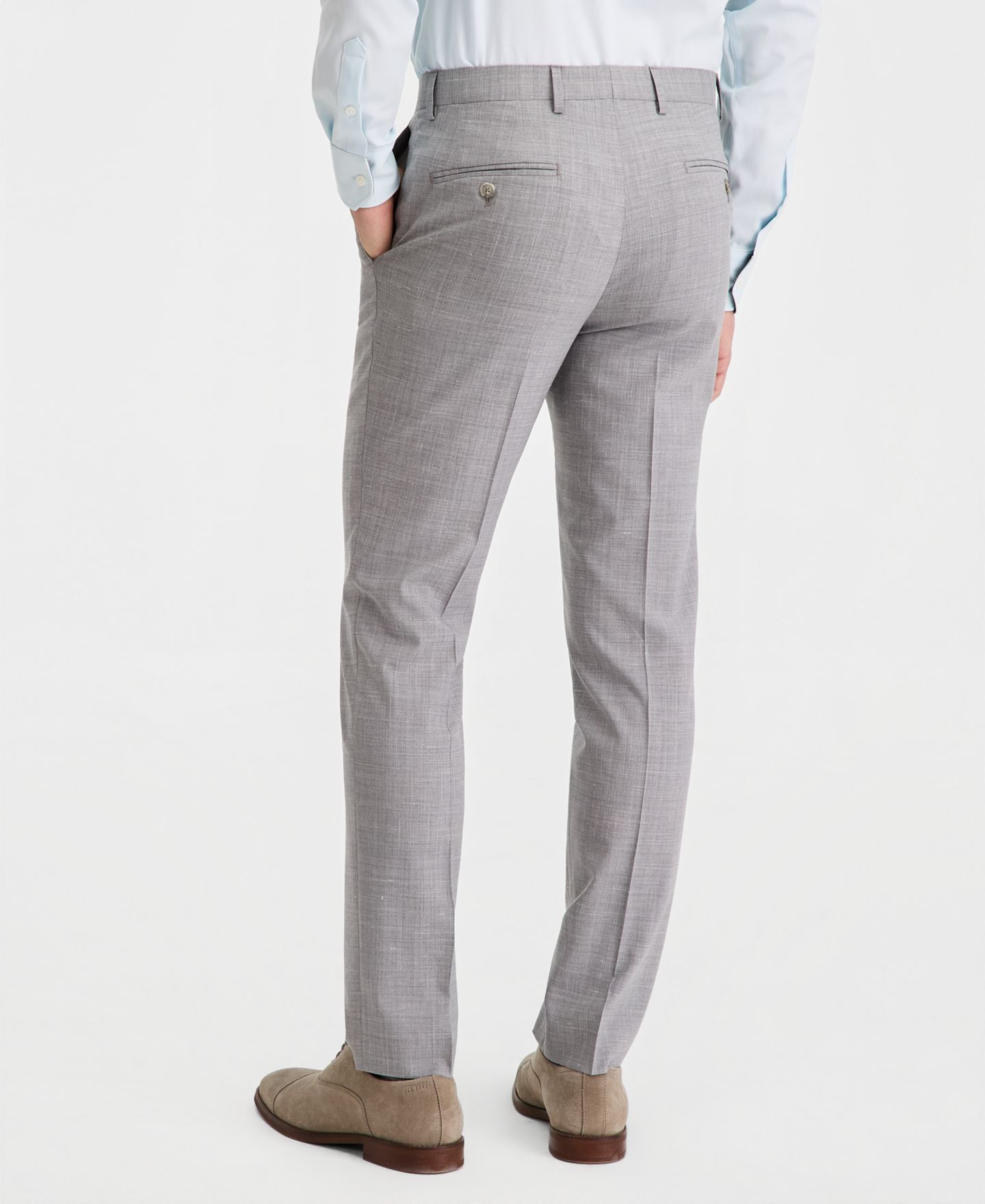 Мужские брюки Ted Baker Modern-Fit Wool-Blend Suit Separate, цвет: Светлый серый — фото 5