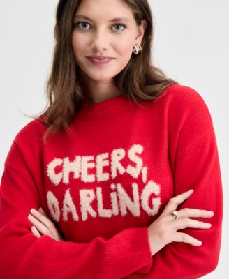 Women's Cheers Darling Crewneck Sweater, Macy's Exclusive