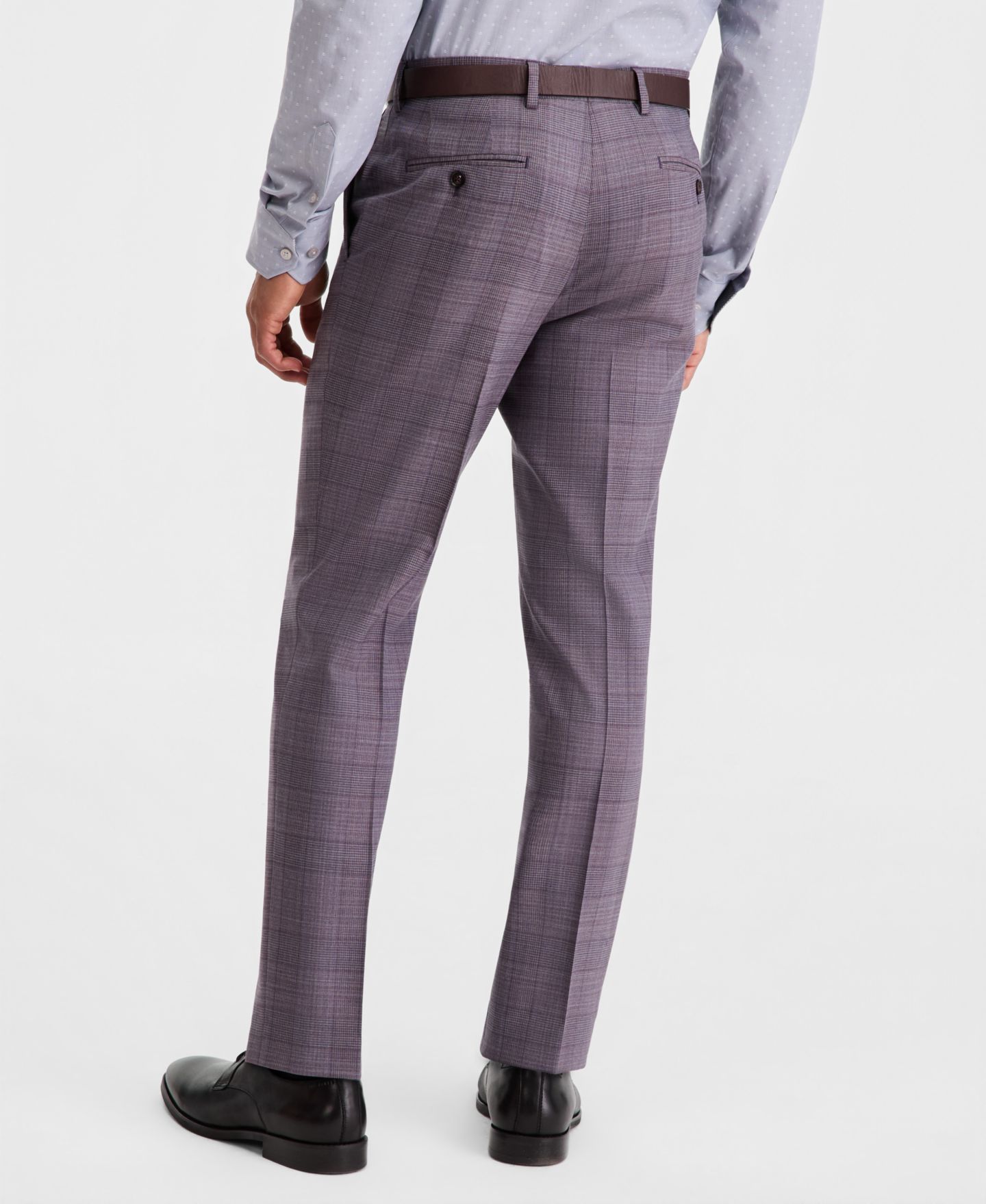 Мужские брюки Ted Baker Modern-Fit Wool-Blend Plaid Suit Separate, цвет: Фиолетовый — фото 5