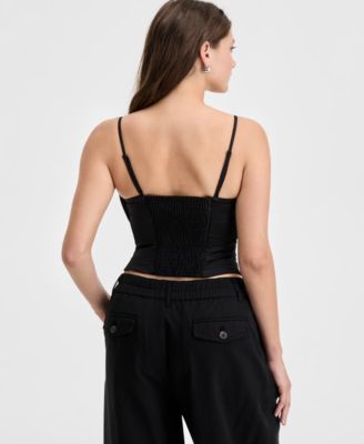 Woven Solid Bow Bandeau Top, Macy's Exclusive