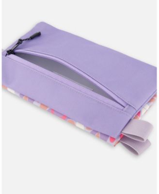 Girl Double Pencil Case Lilac Cat Print - Toddler|Child