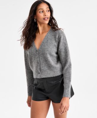 Bar III - Women's Studded V-Neck Cardigan Sweater