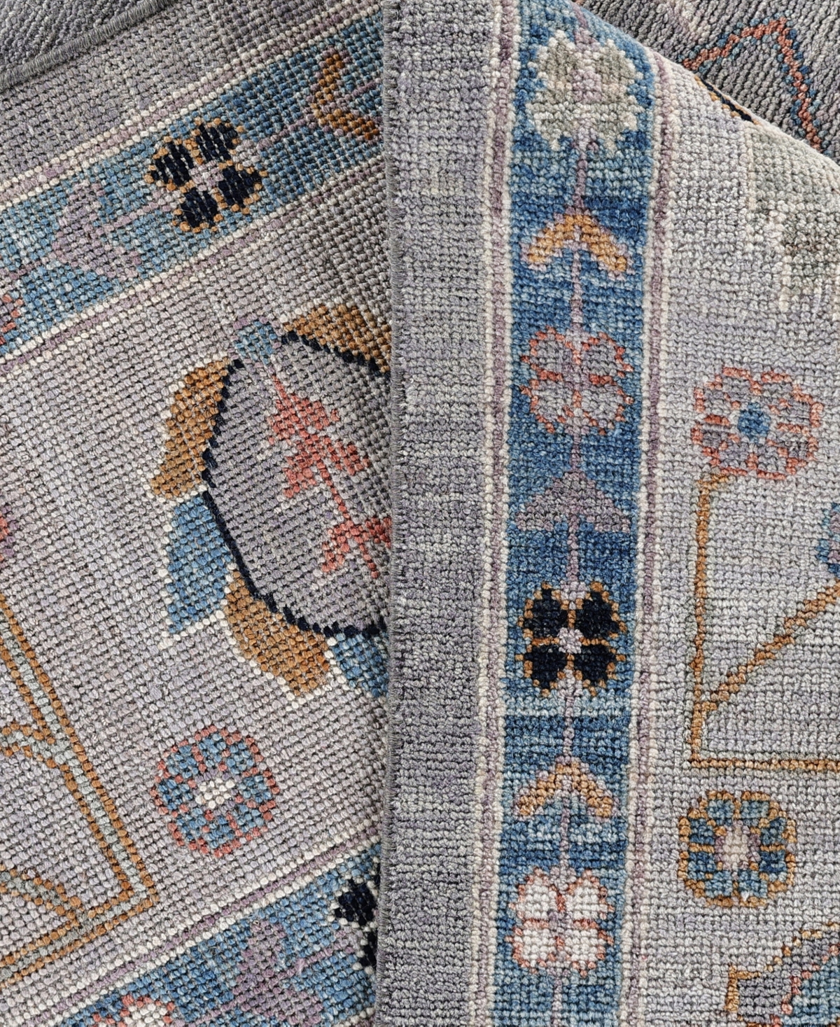 Adorn Hand Woven Rugs Colorful Oushak M0103-35 9'x11'10" Area Rug In Gray