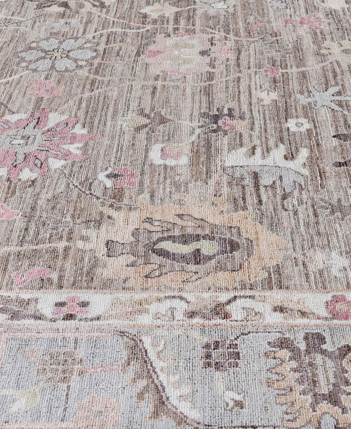 Adorn Hand Woven Rugs Colorful Oushak M0103-42 9'2"x12'3" Area Rug In Brown
