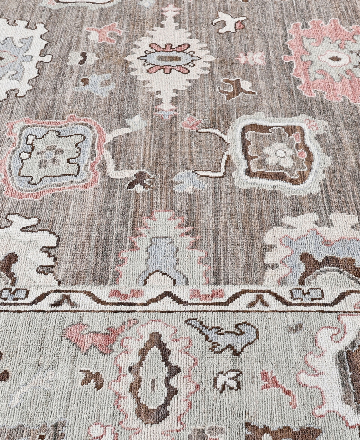 Adorn Hand Woven Rugs Colorful Oushak M0103-46 8'x9'8" Area Rug In Brown