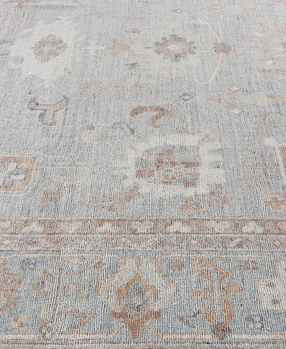 Adorn Hand Woven Rugs Colorful Oushak M0103-51 8'4"x9'10" Area Rug In Gray