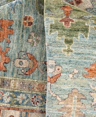 Adorn Hand Woven Rugs Serapi M0103 94 Rug Collection In Green
