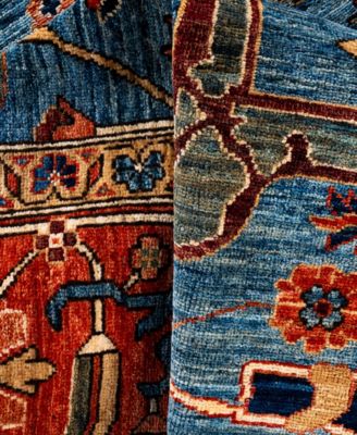 Adorn Hand Woven Rugs Serapi M0103 99 Rug Collection In Blue