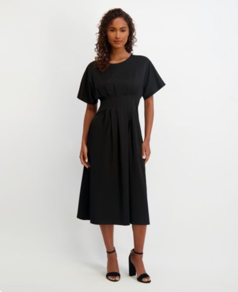 Женское платье Kensie Dolman-Sleeve Cinched-Waist Midi, цвет: Чёрный