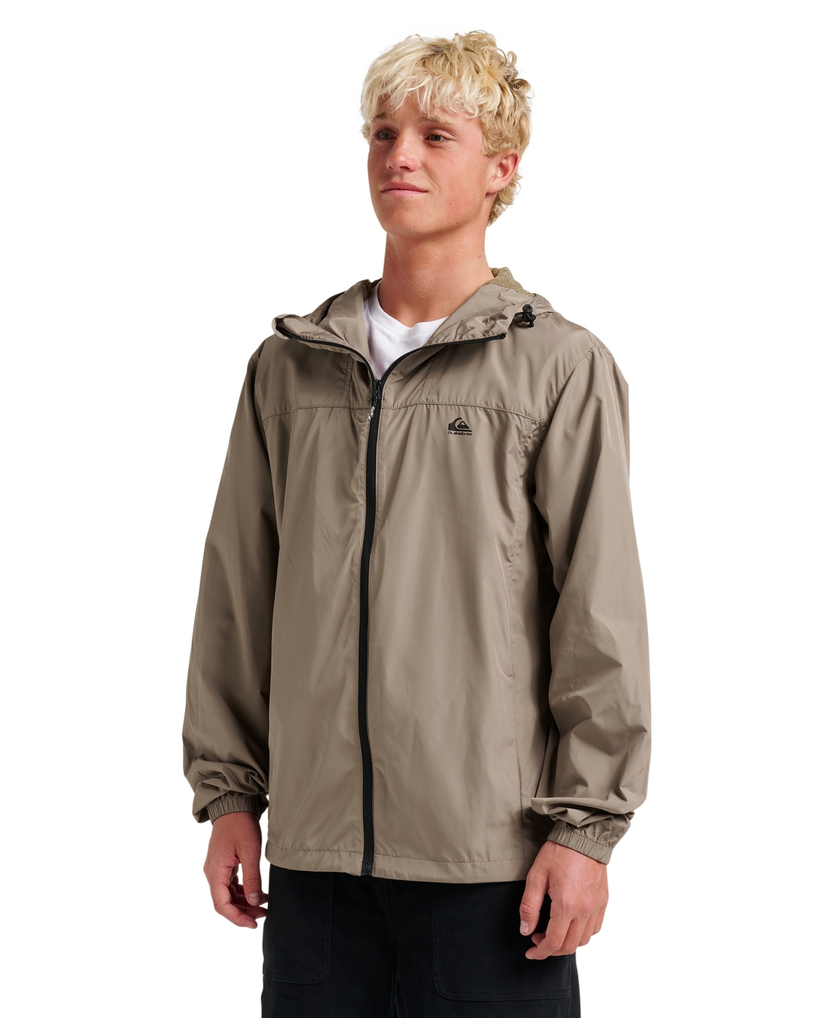 Quiksilver Overcast Water Repellent Hooded Windbreaker In Gray