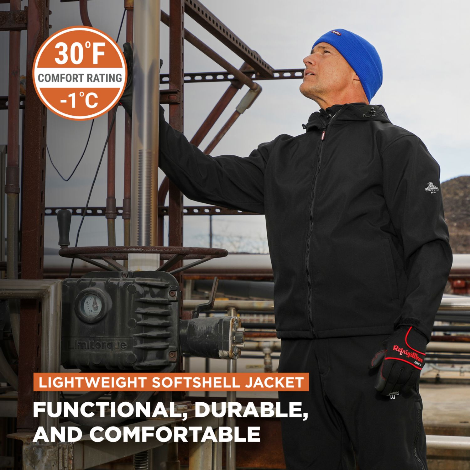 Big & Tall Lightweight Softshell Jacket with Hood
