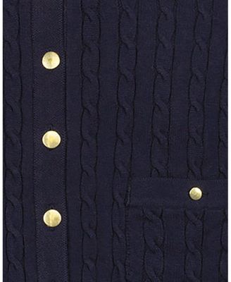 Women's Organic Cable Knit Collared Cardigan Sweater