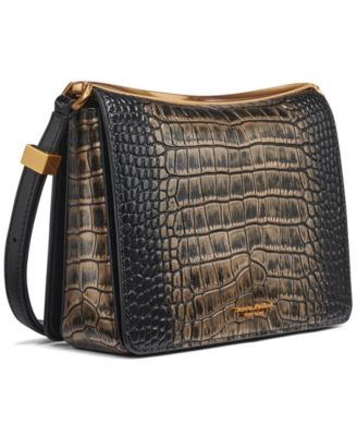 Jericho Metallic Croc Convertible Shoulder Bag