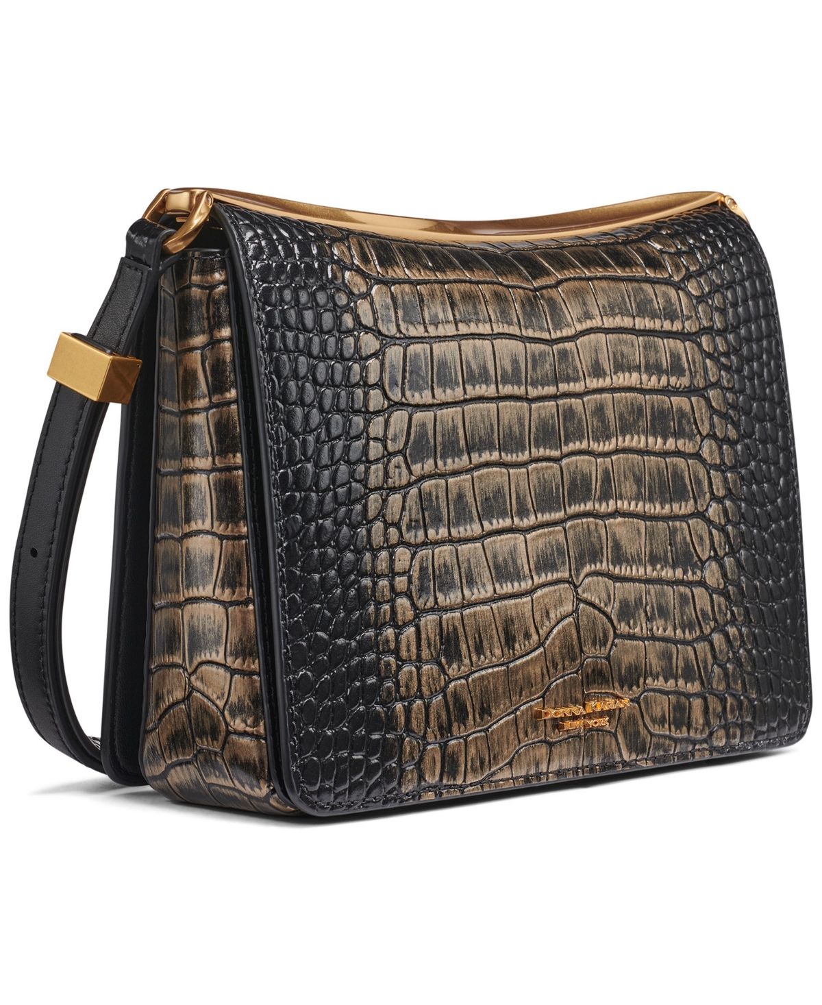 Donna Karan Jericho Metallic Croc Convertible Shoulder Bag