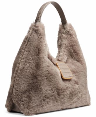 Percale Faux Fur Mini Shoulder Bag
