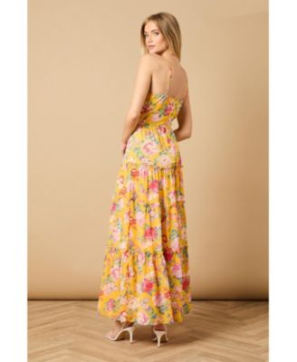 Women's Rosette Detail Halterneck Midi Dress