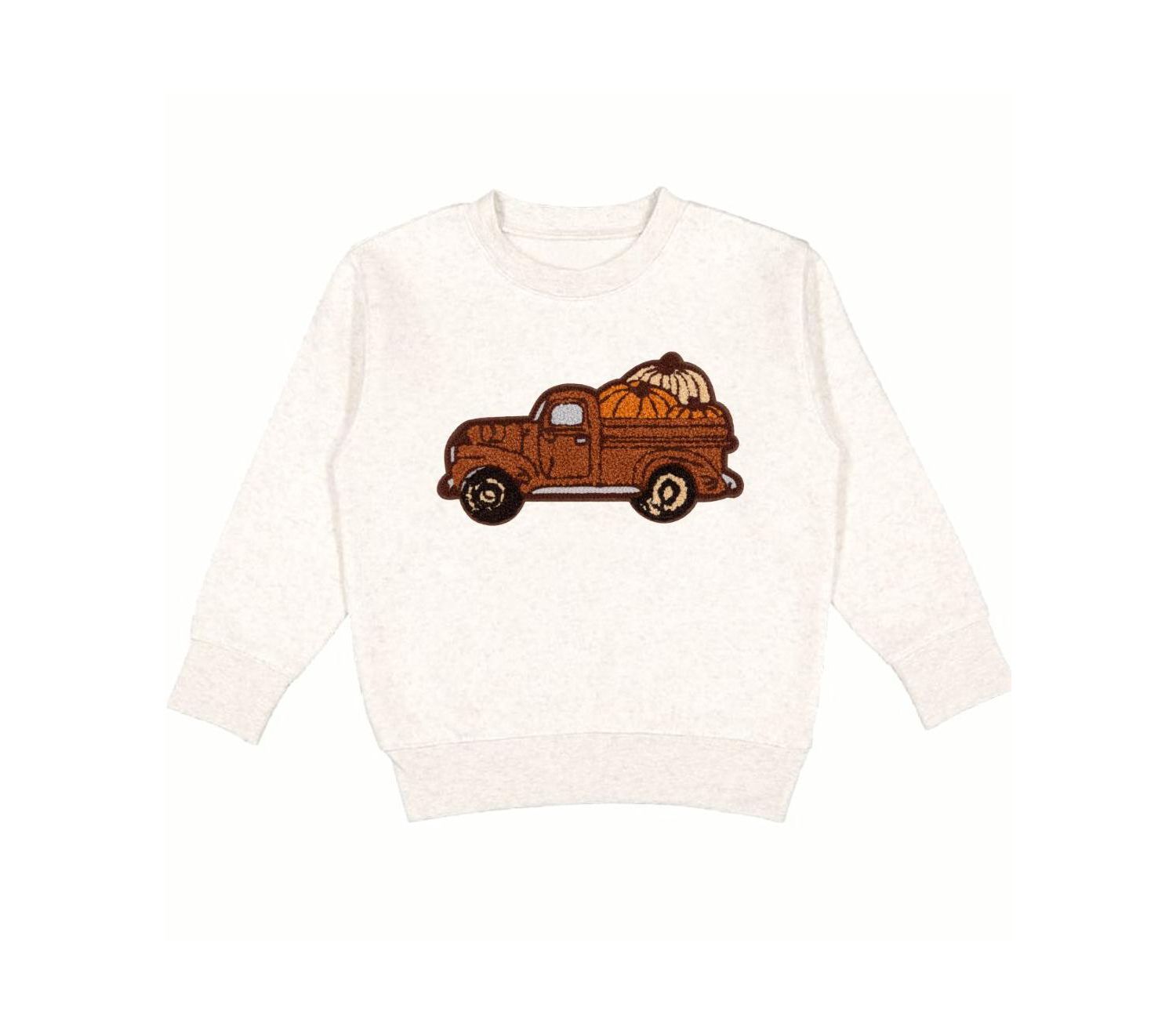 Little and Big Boys Fall Truck Patch Sweatshirt