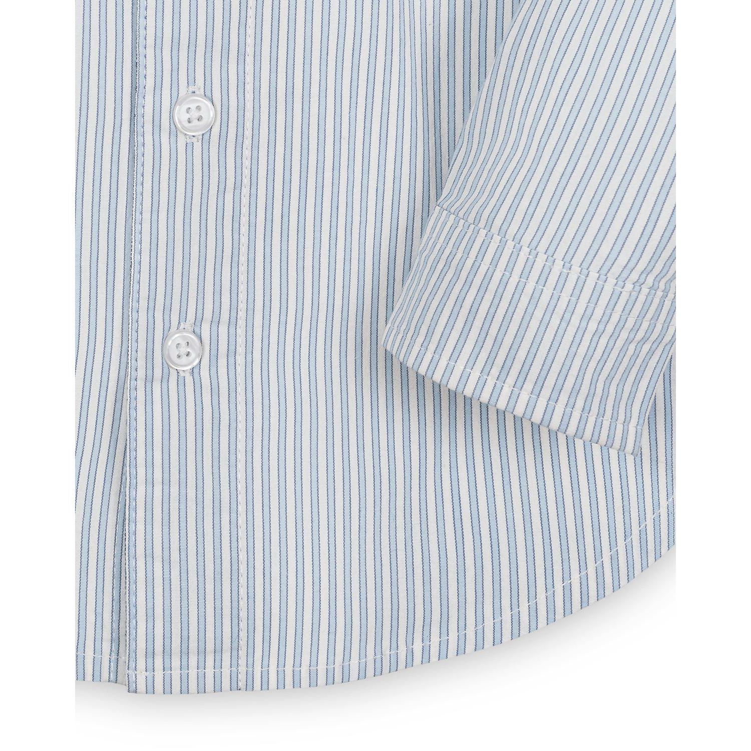 Hope and Henry Boys' Stretch Poplin Long Sleeve Button Down Shirt, Kids